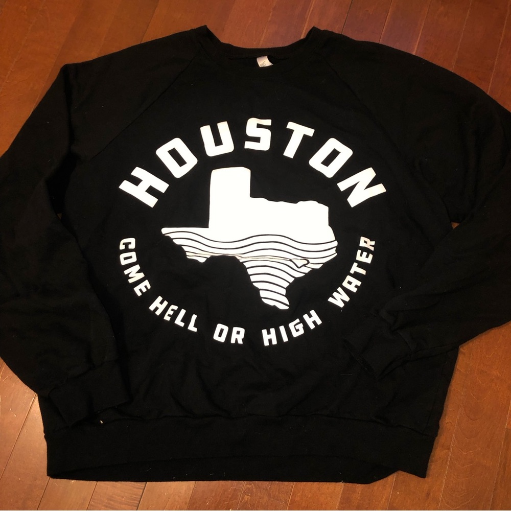 Unisex American Apparel Black Houston Crewneck Sweatshirt